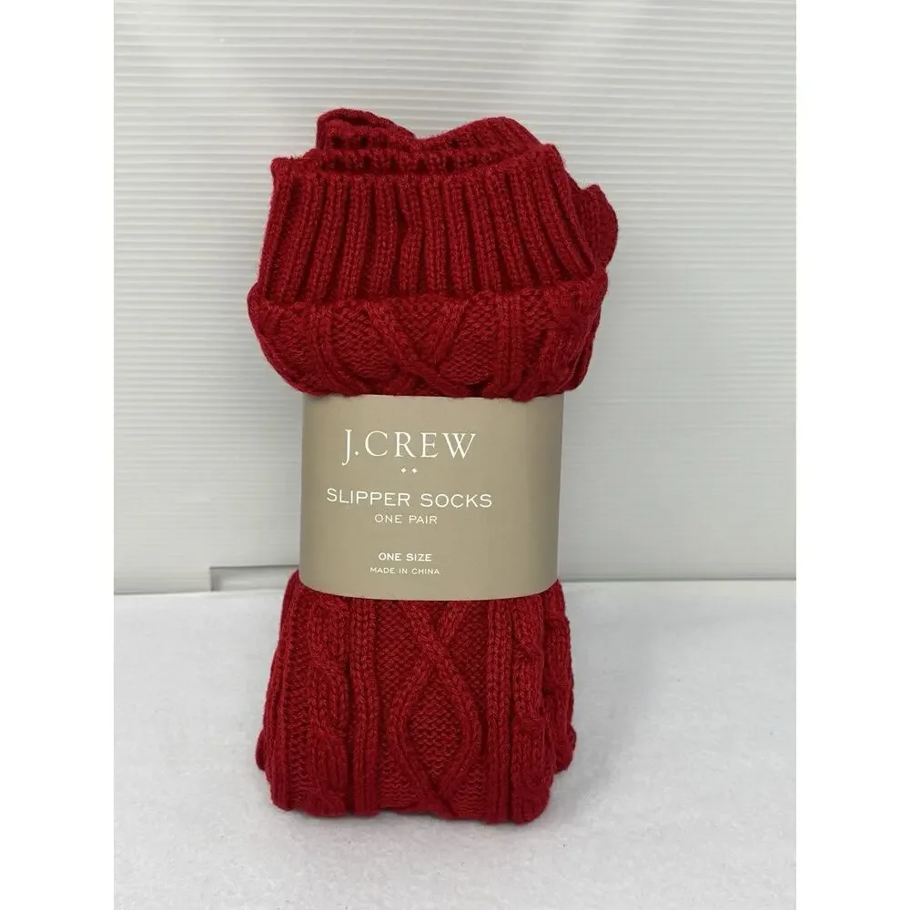 New J.crew Women Red Slipper Socks $29.50 Non-slip‎